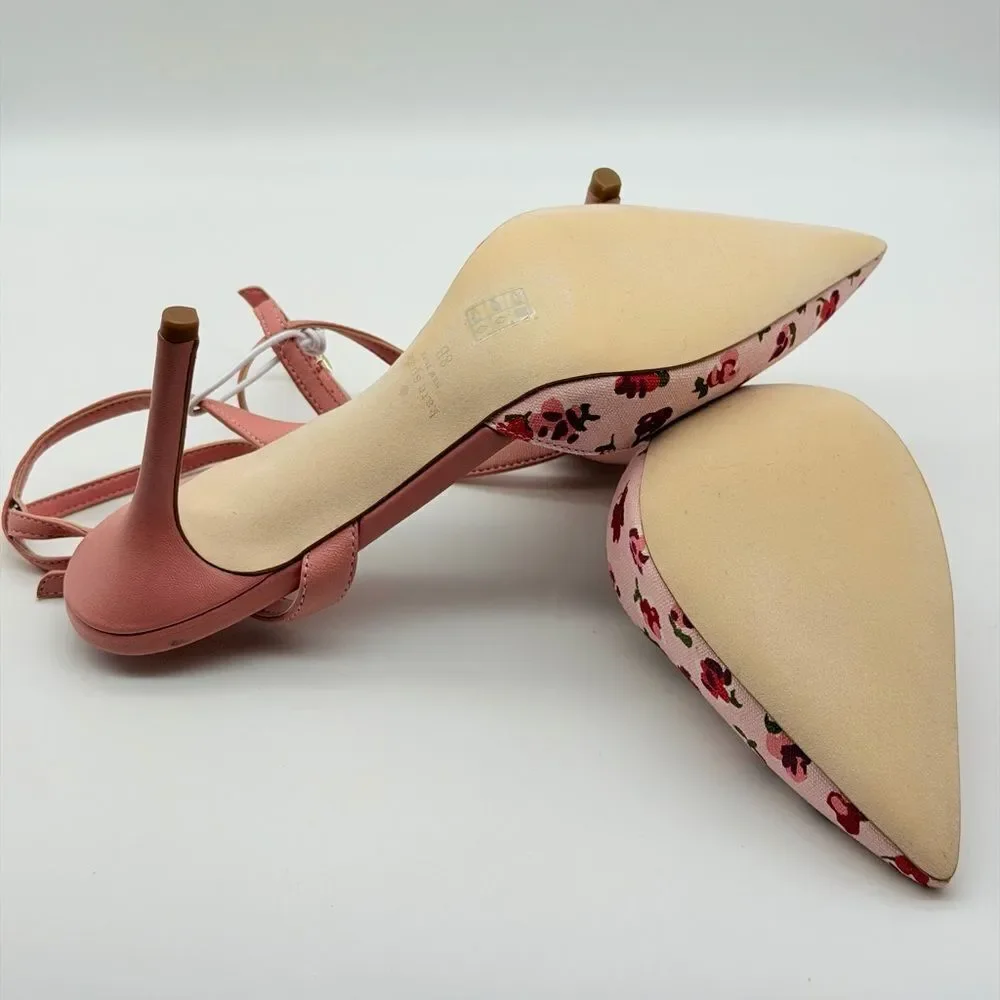 Kate Spade Pink Floral Heels Size 8B NWOT